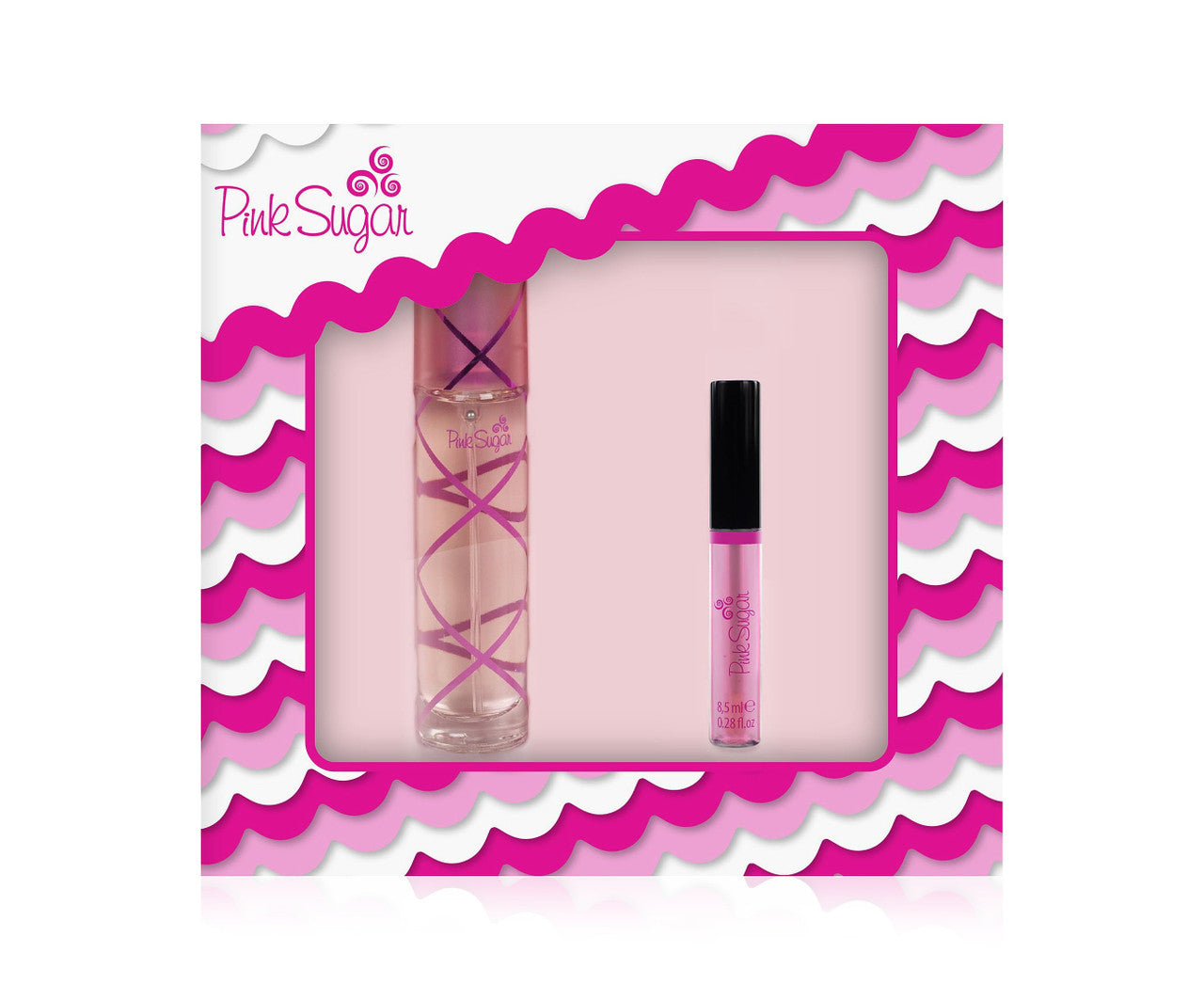 PINK SUGAR 2 PCS SET FOR WOMEN: 1.7 EAU DE TOILETTE SPRAY + 0.28 LIP GLOSS