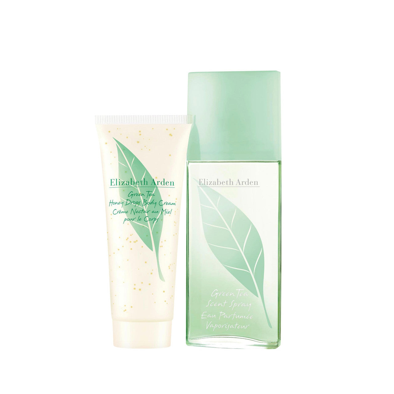 GREEN TEA 2 PCS SET FOR WOMEN: EAU PARFUMEE 3.3 SCENT SPRAY + HONEY DROPS 3.3 BODY CREAM
