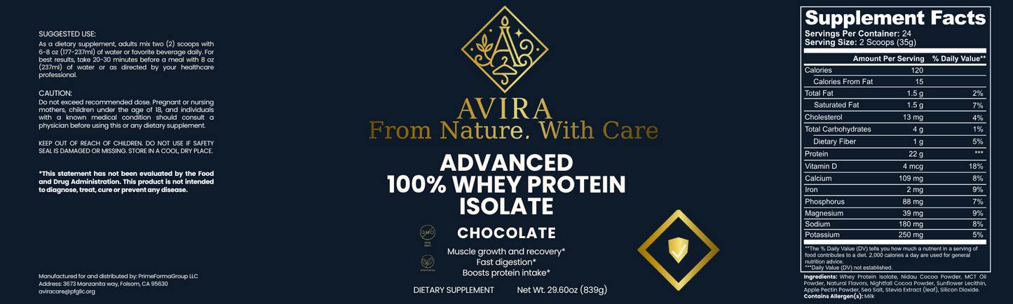 Advanced 100% Whey Protein Isolate (Chocolate)