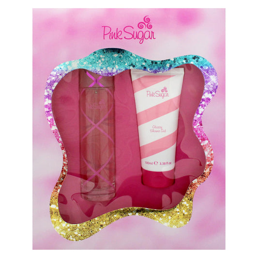 PINK SUGAR 2 PCS SET FOR WOMEN: 3.4 EAU DE TOILETTE SPRAY + 3.4 SHOWER GEL